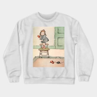 Little Miss Fair and the Mouse by Kate Fricero Crewneck Sweatshirt